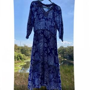 NEW DRESS COTTON Mlle Gabrielle Navy and White/Summer/Beach/Vacation /SZ:L